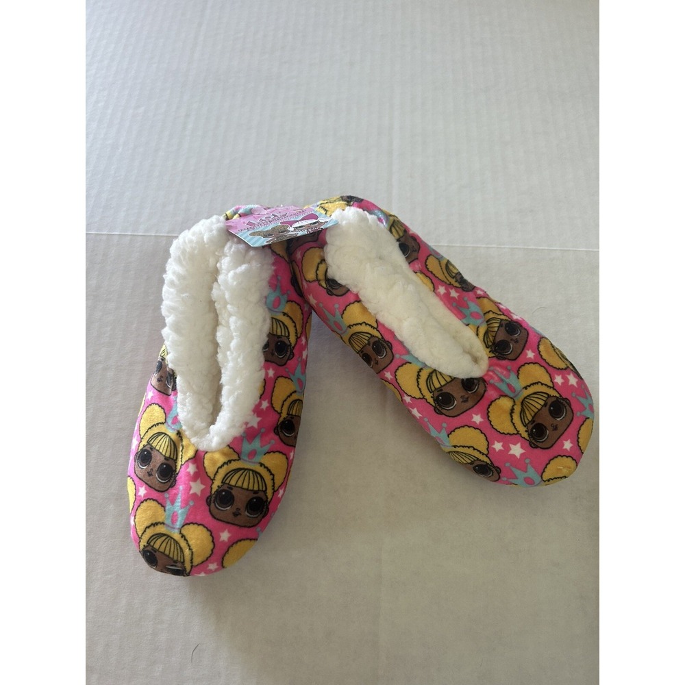 LOL SURPRISE BABBA Slippers Fuzzy Sherpa S/M Shoe Size 8 - 13 New Pink